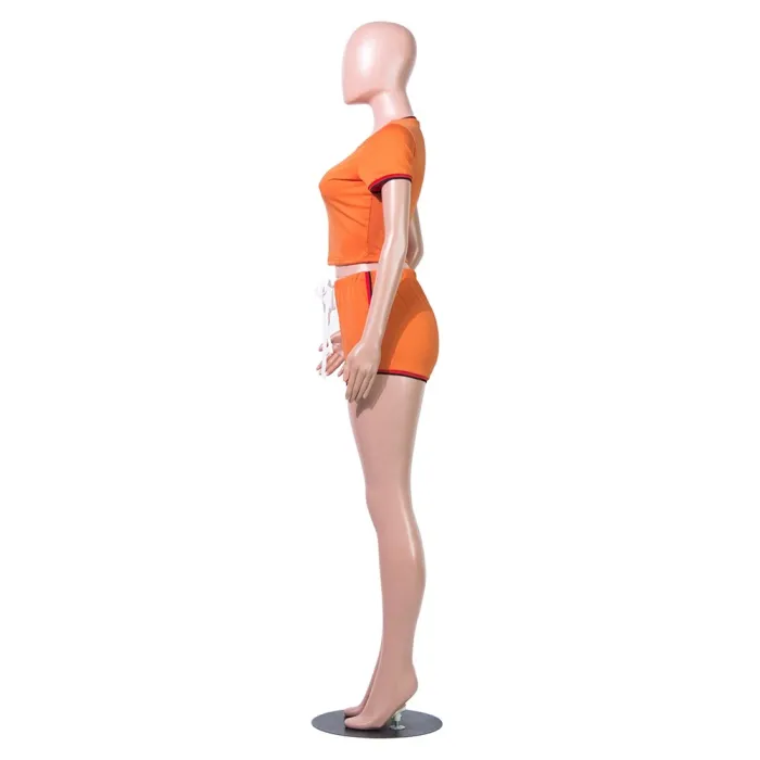 Summer Sports Two Piece Biker Shorts Set