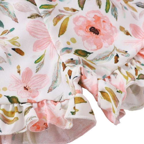 Kids Girl Summer Crop Top and Floral Shorts Set