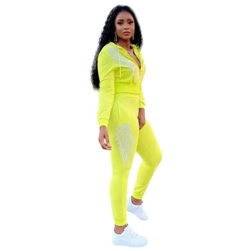 Fall Angel Wings Zipper Tracksuit