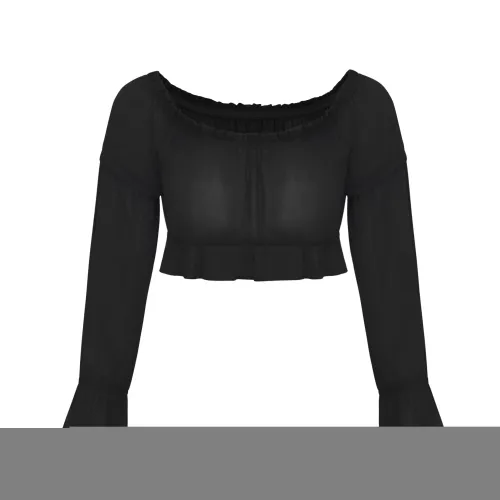 Off Shoulder Long Sleeve Bandeau Top
