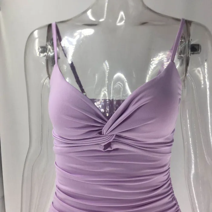Sexy Straps Plain Midi Dress
