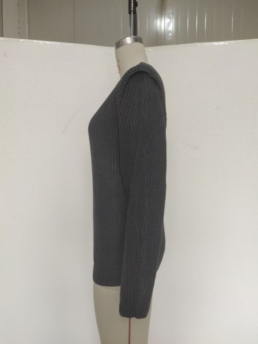 Fall Regular O Neck Plain Pullover Sweater