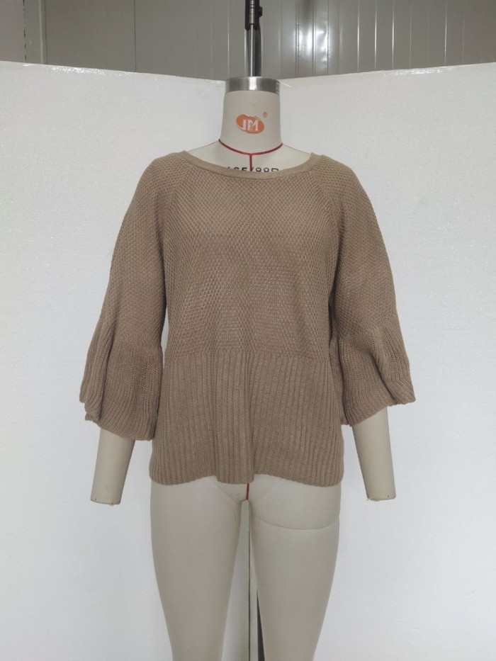 Autumn Bat Sleeving Pullover Sweater