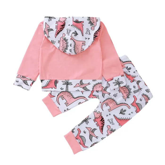 Cartoon Print Girl Long Sleeve Hoody Tracksuit