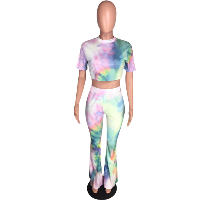 Sexy Colorful Crop Top and Leggings