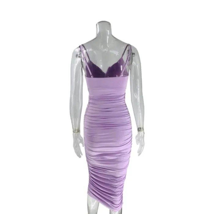 Sexy Straps Plain Midi Dress