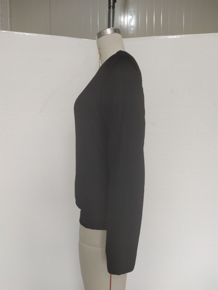 Fall Regular O Neck Plain Pullover Sweater