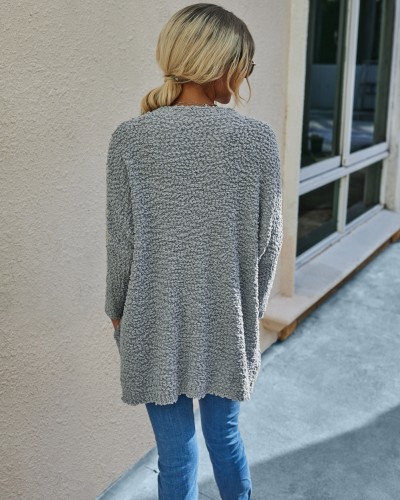 Autumn Polar Fleece Long Pocket Cardigans