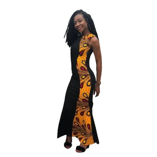 Summer Sleeveless Print Long Formal Dress