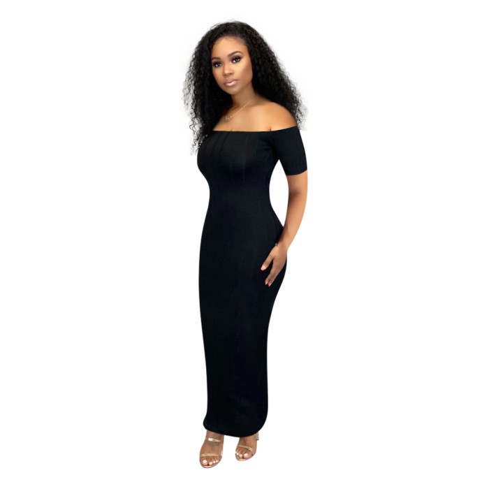 Sexy Backless Off Shoulder Long Curvy Dress
