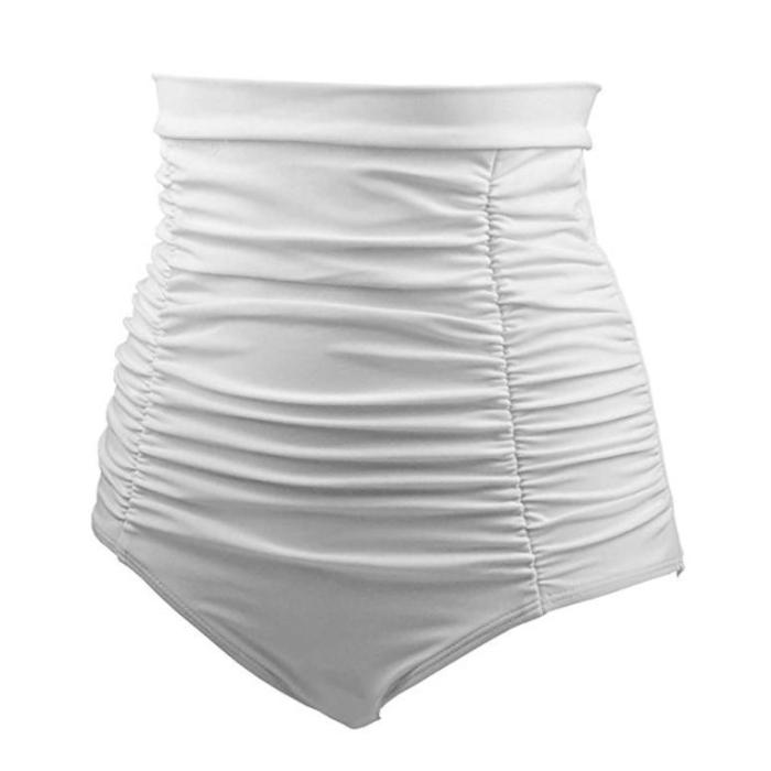 Bikini pentru costumul de baie, model nou cu talie ?nalt? ?i material plisat, acoper? bine abdomenul