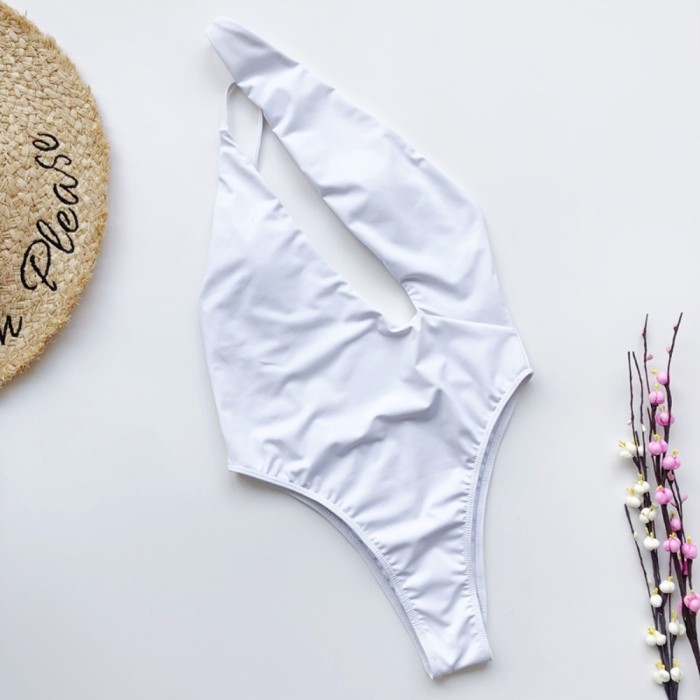 High Cut One Shoulder Sexy Swimwear