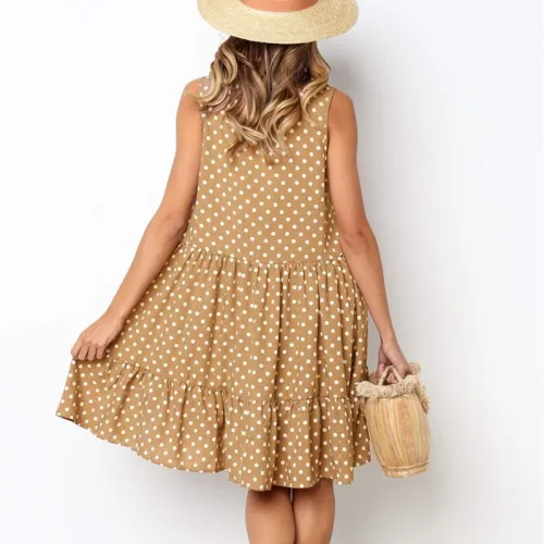 Wave Point Dress Ruffle Women 2019 Spring Summer Street Sexy Casual Slim Thin Beach Party O Neck Mini Polka Dot Dress Vestidos