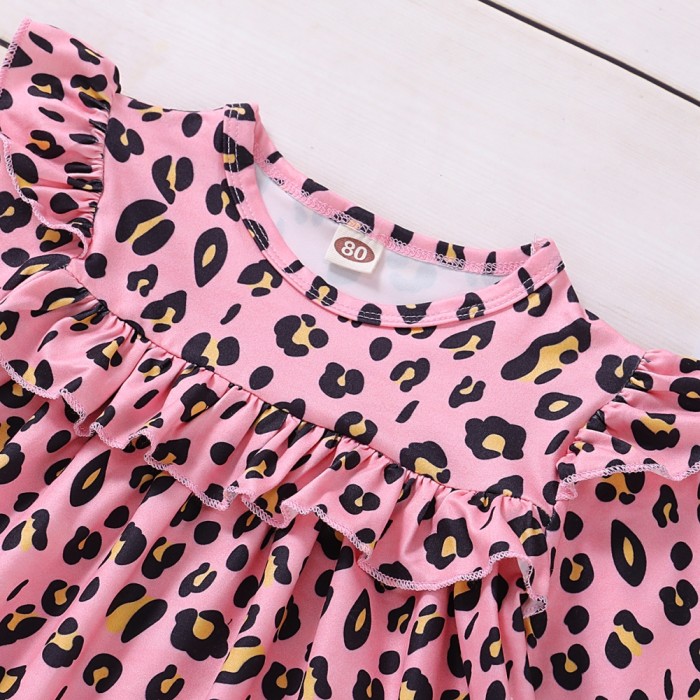 Kids Girl Print A-line Dress with Sleeves