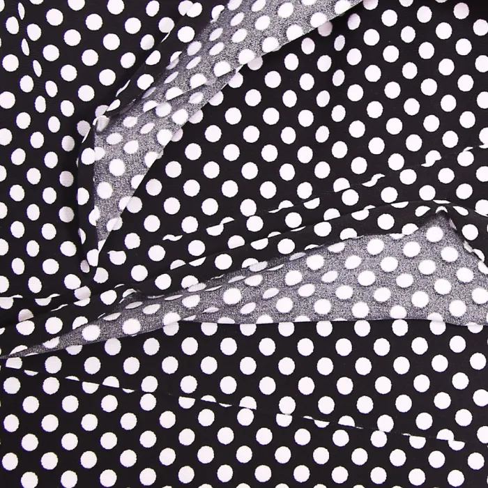 White Polka Dot Black Cami Swim Top