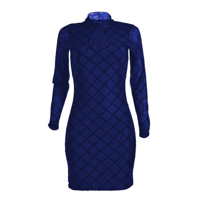 Sexy Long Sleeve Keyhole Bodycon Dress