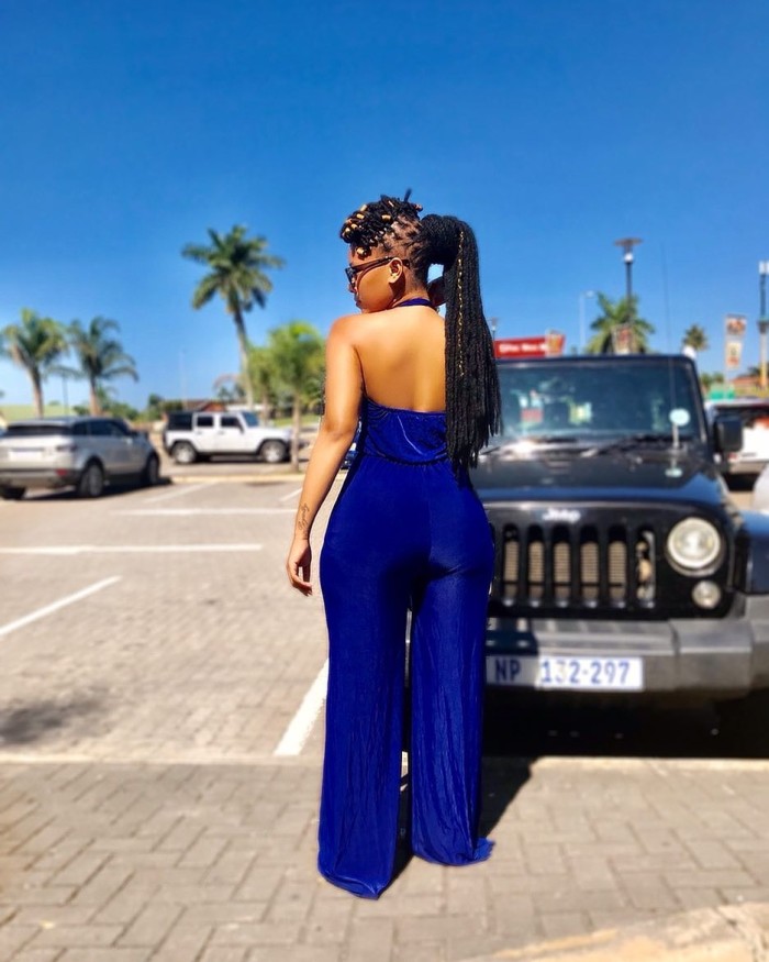 Sexy Blue Halter V-Neck Jumpsuit