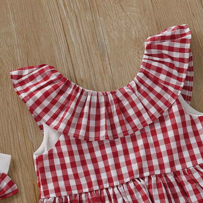 Baby Girl Summer Plaid Shirt and Panty Set