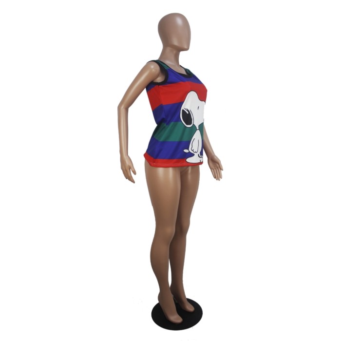 Contrast Cartoon Tank Top
