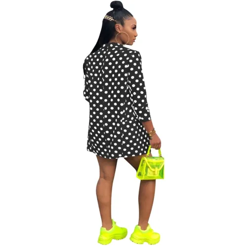 Polka Print Blazer and Shorts Set