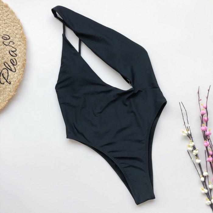 High Cut One Shoulder Sexy Swimwear