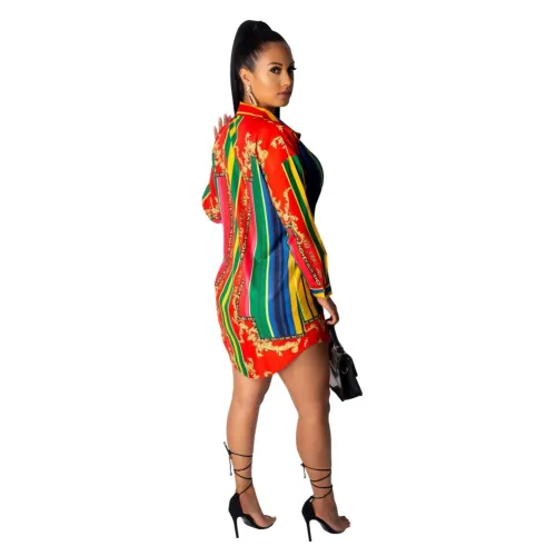 Print Retro Long Sleeve African Blouse
