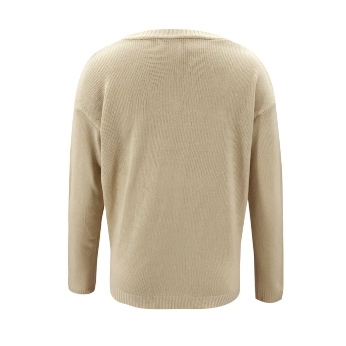 Fall Plain Button Up Knitted Coat