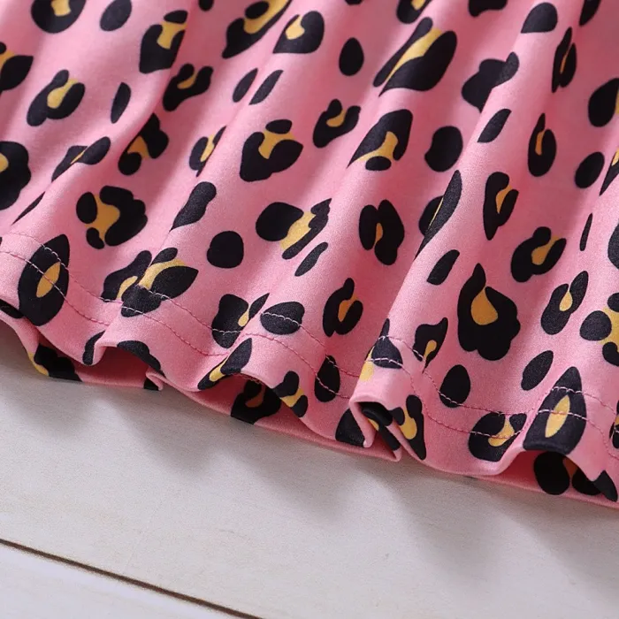 Kids Girl Print A-line Dress with Sleeves