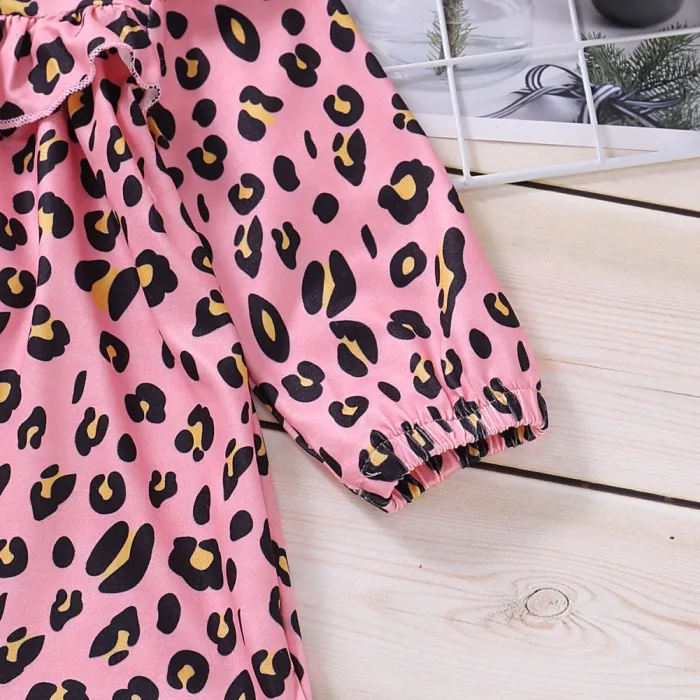 Kids Girl Print A-line Dress with Sleeves