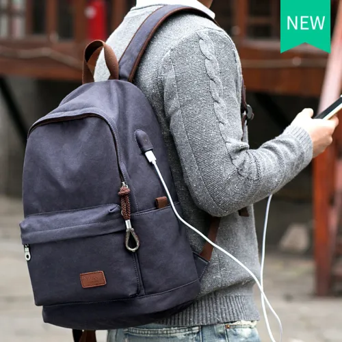 2017 Men Male Canvas Backpack College Student School Backpack Bags for Teenagers Vintage Mochila Casual Rucksack Travel Daypack