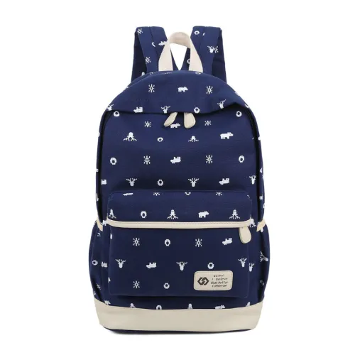 RoyaDong 2017 Printing Backpacks Set Women Canvas Animal Prints Candy Color Cute Children School Bags For Teenage Girls