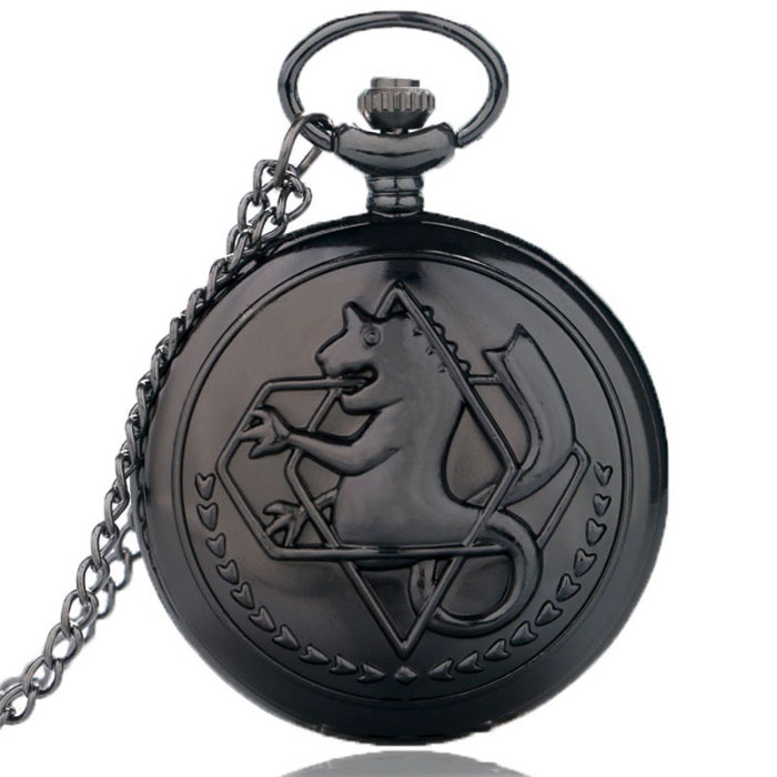 High Quality Full Metal Alchemist Dull Polish Pocket Watch Men's Quartz Watch P936