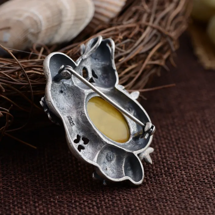 No Discount Quality Large Antique 925 Silver Brooches For Scarves And Dress Flower Royal Vintage Jewelry Gift#bw001