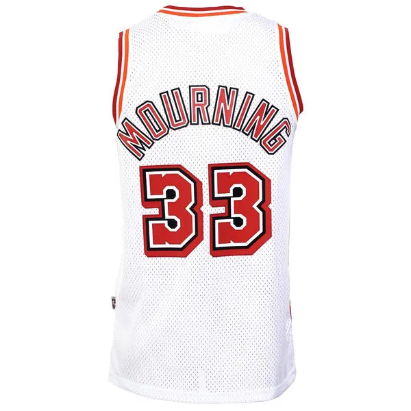 Alonzo Mourning Miami Heat adidas Hardwood Classics Swingman Jersey – White