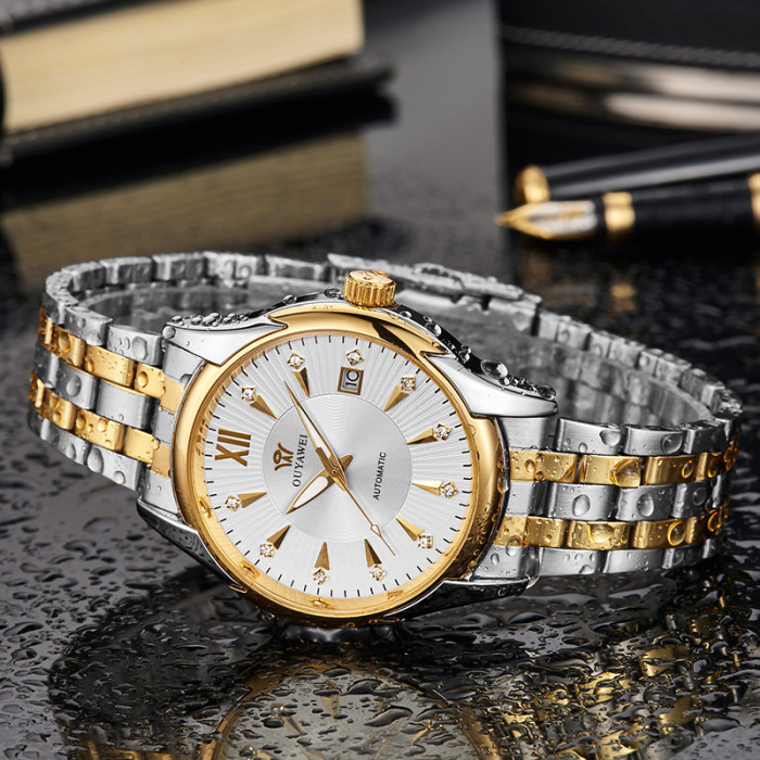 OUYAWEI Luxury Brand Watch Mechanical Watch Men Business Wristwatches Automatic Watches Men Clock Relogio Masculino reloj hombre