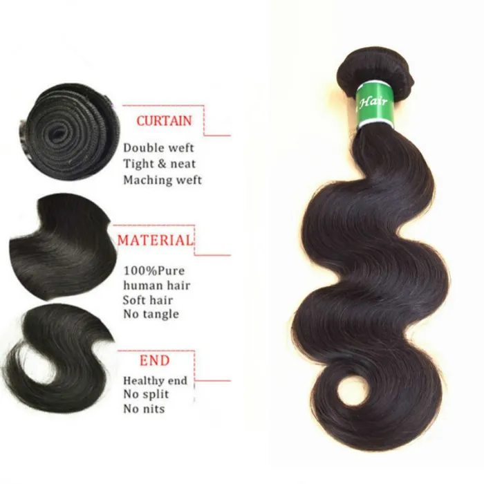 4 Bundles Peruvian Closure Body Wave Virgin Hair Lace Top Closure Maxglam Hair With Closure Human Hair Wigs Free Shipping DHL