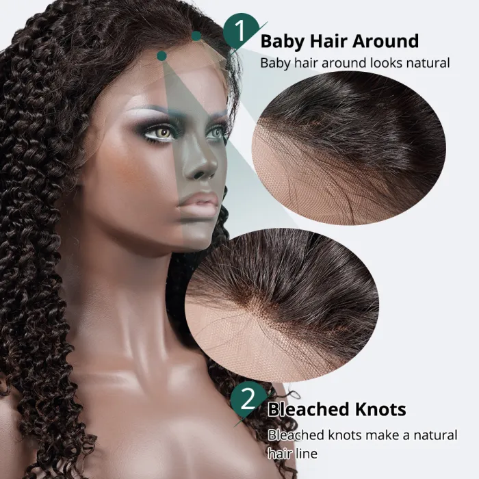 Density 150% Glueless Full Lace Human Hair Wigs Brazilian Kinky Curly Front Lace Wigs Lace Front Human Hair Wigs For Black Women