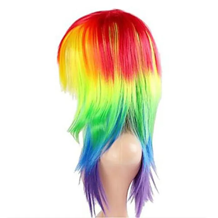HAIRJOY New Arrival Women's Cosplay My Little Pony Rainbow Dash Multi Color Heat Resistant Wig Free Shipping