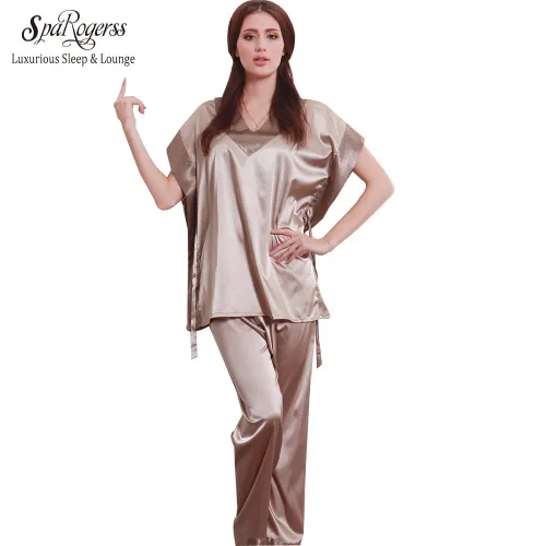 SpaRogerss Hot Fashion Women Pajamas Summer 2017 Brand Ladies Satin Pijama Short Sleeve Silk Pajamas Sets Pyjamas Women 10167