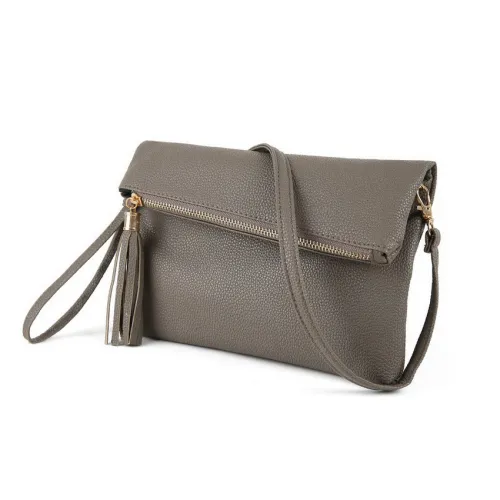 JIARUO 2017 New Tassel Design Women PU Leather Crossbody Messenger bag Small Sling Shoulder Bags Fold Closure Handbag Purses