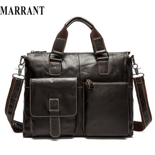 Genuine Leather bag leather men Shoulder crossbody bags briefcases laptop business men's travel bags tote Men messenger bag 2017