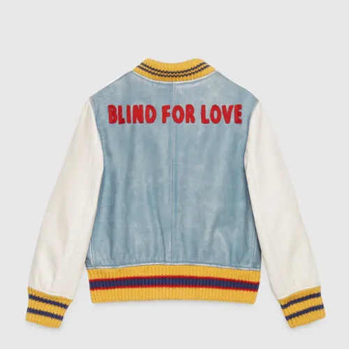 Children's leather bomber jacket