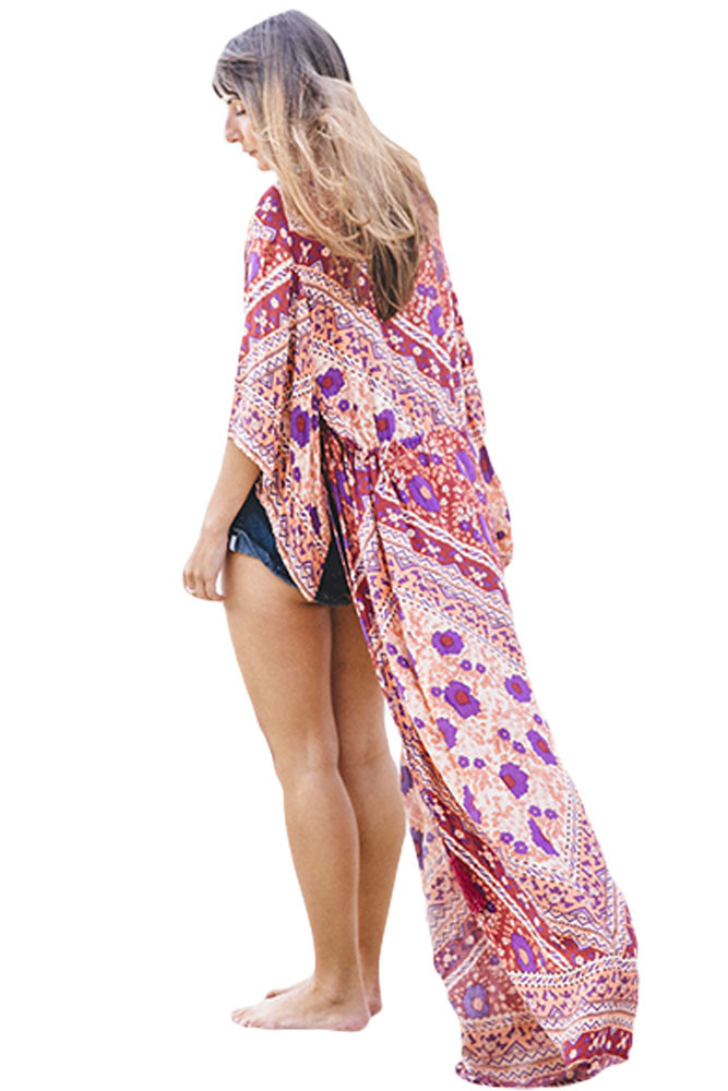 Gypsy Style Lavender Floral Beach Kimono