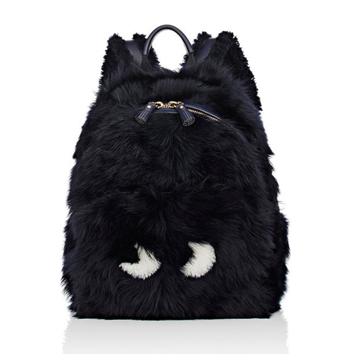 Eyes Shearling Mini-Backpack