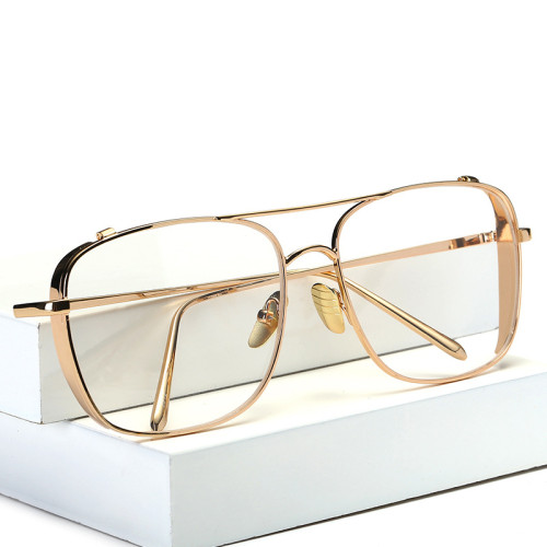 Square Oversized Vintage Clear Lens Prescription Glasses Gold Frame Men Women myopia glasses female eyeglasses oculos de grau