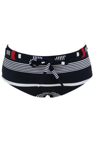 Navy Striped Bow Tie Sash Swim Briefs