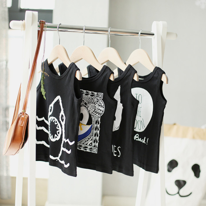 Baby Tops Children Vest Boys Girls Summer T Shirts Boys Tank 2016 Cartoon Printed Toddler Tees T-Shirt Clothing Vest