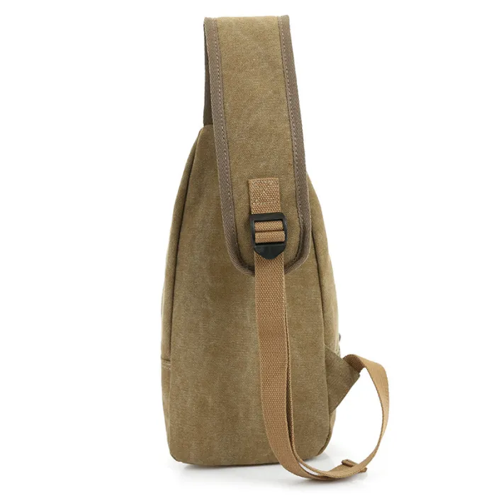 Cloth shake 2017 new casual Men's Canvas PU Leather Messenger Shoulder Back pack Sling Chest Bag