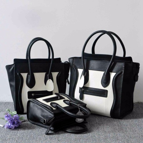 Hotsale Vintage Designer Leather Smiley Handbag Female Genuine Leather Bags Original Trapeze Bag Women Messenger Bags Handbags