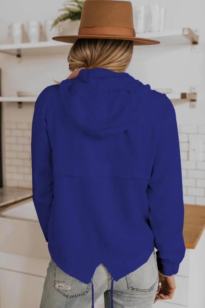 Blue Alpine Drawstring Hoodie